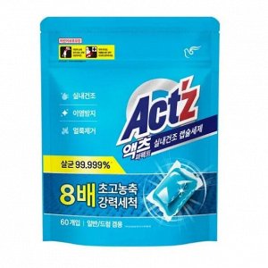 Конц. гель "Act z" для стирки белья для машин с вертикальной и горизонтальной загрузкой (капсулы / для сушки в помещении) 60 шт