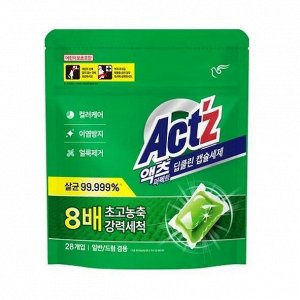 Концентрированный гель "Act z" для стирки белья для машин с вертикальной и горизонтальной загрузкой (капсулы / для глубокого очищения) 28 шт
