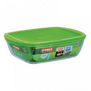 Блюдо прямоугольное с крышкой Pyrex Cook&Store 28х20x8см