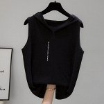 Женская майка с капюшоном из хлопка
