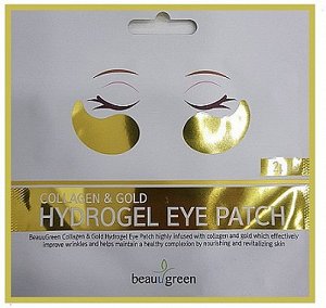 BeauuGreen Патчи для глаз гидрогелевые омолаживающие с золотом и коллагеном Eye Patch Hydrogel Collagen&Gold, 4 гр