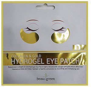 BeauuGreen Патчи для глаз гидрогелевые омолаживающие с золотом и коллагеном Eye Patch Hydrogel Collagen&Gold, 4 гр