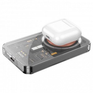 Внешний аккумулятор с беспроводной зарядкой Hoco Power Bank Transparent & Magnetic Wireless Charging Q14, PD20W, QC3.0, 5000 mAh