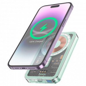 Внешний аккумулятор с беспроводной зарядкой Hoco Power Bank Transparent & Magnetic Wireless Charging Q14, PD20W, QC3.0, 5000 mAh