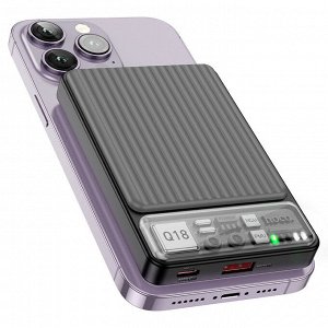 Внешний аккумулятор с беспроводной зарядкой Hoco Power Bank Magnetic Wireless Charging Q18, PD22.5W, QC3.0, 10000 mAh