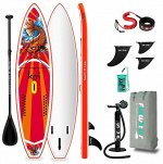 Сап-доска FUNWATER KOI [350х84х15см, 15PSI, рюкзак, алюм.весло, плавник, лиш, насос, ремкоплект, до 200кг, 8,7кг]