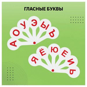 Набор веер-касс, 3шт. , гласные, согласные и цифры от 1 до 20, СТАММ