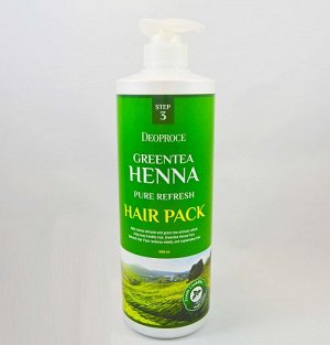 Маска для волос с зел. чаем и хной DEOPROCE GREENTEA HENNA PURE REFRESH HAIR PACK