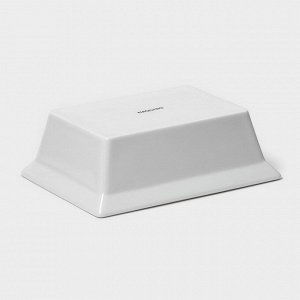 Форма для выпечки Magistro White gloss, 700 мл, 17.5x13.5x5.5 см, жаропрочный фарфор, белая