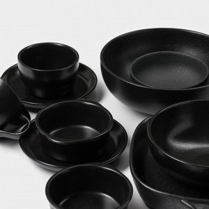 Блюдо для подачи Magistro Carbon, 28x19x4 см, фарфор, чёрное