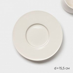 Набор кофейный Magistro Whitewarm, 4 предмета: чашка 250 мл, блюдце d=15.5 см, фарфор