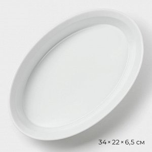 Форма для выпечки Magistro White gloss, 2.5 л, 34x22x6.5 см, жаропрочный фарфор, белая