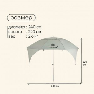 Зонт-трансформер maclay, c УФ-защитой, d=240 см, h=220 см