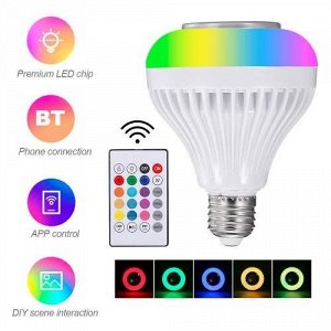 Лампочка-колонка Led Music Bulb Лампа диско блютус с динамиком 7 Вт Е27