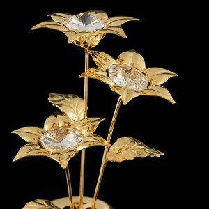 Сувенир «Ваза с цветами», 5-5-16 см, с кристаллами Сваровски