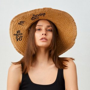 Шляпа женская MINAKU Life is good, размер 54-56, бежевая