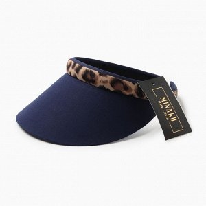Козырёк женский MINAKU "Leopard" цвет тёмно-синий, р-р 56-58