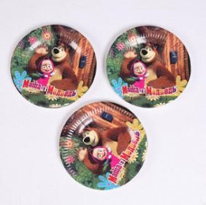 Набор бумажных тарелок(10шт) "Маша и медведь"