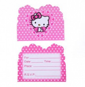 Набор пригласительных карточек(10шт) "Hello Kitty"