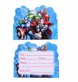 Набор пригласительных карточек(10шт) "Мстители"