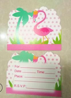 Набор пригласительных карточек(10шт) "Розовый фламинго"