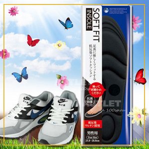 "FUDO KAGAKU" "Soft Fit" Мягкие анатомические стельки с антибактериальным эффектом для спортивной обуви (черные)