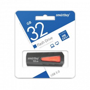 USB 3.0  накопитель  Smartbuy 32GB IRON Black/Red (SB32GBIR-K3)