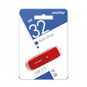 Флешка 32 Гб USB, карта-память (накопитель) Dock Red 2.0 (SB32GBDK-R)