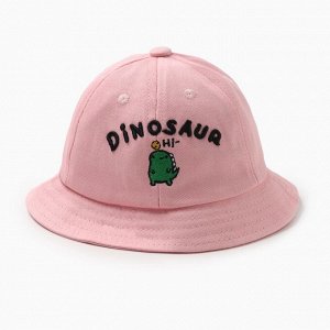 Панама для девочки MINAKU Dinosaur, розовая, размер 50 (1-3 года)