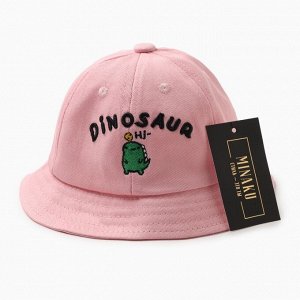 Панама для девочки MINAKU Dinosaur, розовая, размер 50 (1-3 года)