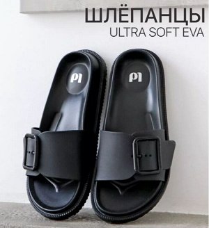Шлепки женские пляжные летние с регулируемой застежкой цвет Черный