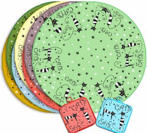 Полотенце и прихватка "Коты полосатые"