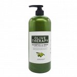 Aspasia Шампунь - кондиционер для волос с маслом Оливы / Olive Two Way Shampoo, Ю. Корея, 1500г