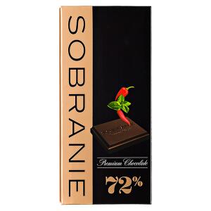 Шоколад SOBRANIE 72% Горький Перец+Мята 90 гр. 1уп.х 10шт