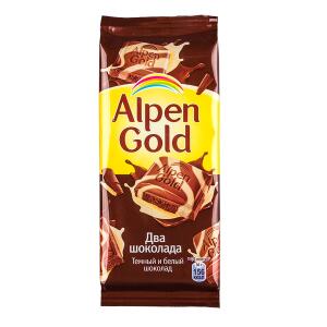 Шоколад Альпен Гольд Два Шоколада 90 г 1 уп.х 20 шт.