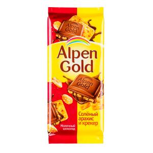 Шоколад Альпен Гольд Соленый Арахис Крекер 90 г 1 уп.х 20 шт.