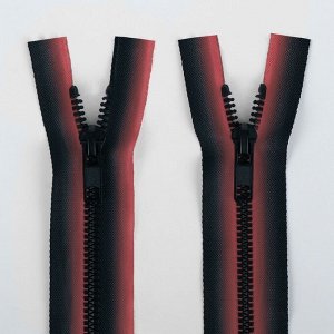 Молния «Трактор», №5, разъёмная, замок автомат, 35 см, красная, чёрная