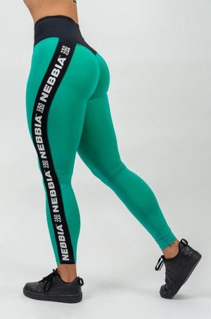 Леггинсы NEBBIA High Waisted Side Stripe ICONIC (209) - Зелёный