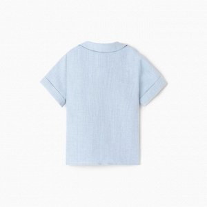 Рубашка для мальчика Крошка Я Linen, -98, голубой