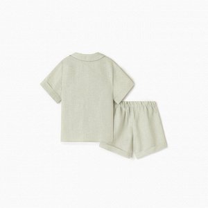 Костюм детский (рубашка и шорты) Крошка Я Linen, -92, зеленый