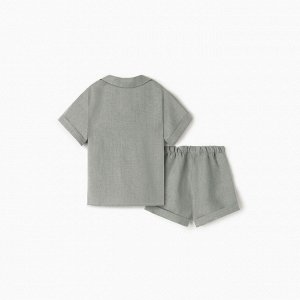 Костюм детский (рубашка и шорты) Крошка Я Linen, -98, серый