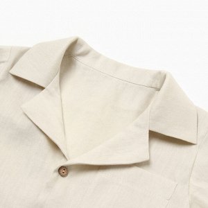 Рубашка для мальчика Крошка Я Linen, -92, молочный