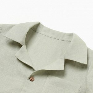 Костюм детский (рубашка и шорты) Крошка Я Linen, -92, зеленый