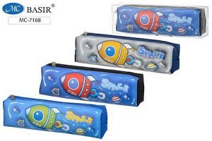 Пенал-косметичка 195х55х35 мм МС-7168 "SPACE" ПВХ Basir {Китай}