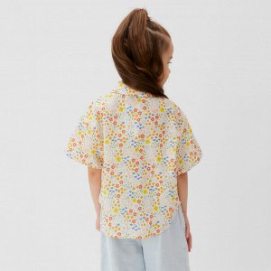 Рубашка для девочки KAFTAN «Цветы», жёлтая