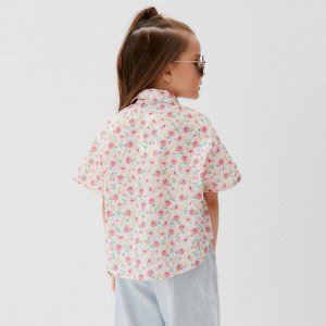 Рубашка для девочки KAFTAN «Цветы», розовая