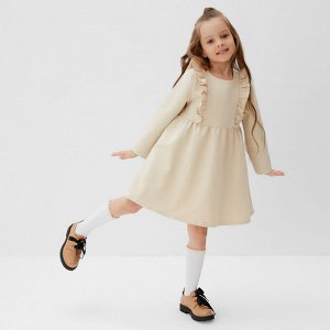Платье для девочки с рюшей KAFTAN "Basic line" 32 (110-116), цвет кремовый