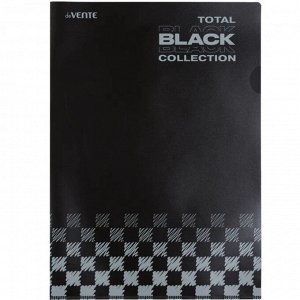 Папка-уголок А4, 180 мкм, непрозрачная с рисунком, черная, deVENTE, TOTAL BLACK