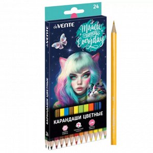 Карандаши цветные 24 цв., корпус дерево, шестигр., deVENTE. Miracle