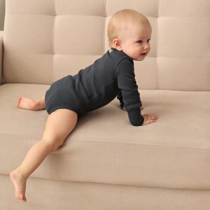 Комплект боди детских MINAKU: Basic Line BABY, цвет светло-серый/графитовый.